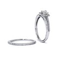 thumbnail image 2 of 3/4ct Princess Cut Split Shank Engagement Ring Set 14K White Gold, 2 of 3