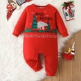 thumbnail image 2 of Newborn Print Boys Romper Jumpsuit Long Sleeve Soft Bodysuit With Snap Closure, 2 of 8