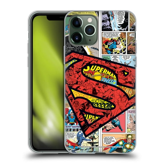 Head Case Designs Officially Licensed Superman DC Comics Comicbook Art Oversized Logo Soft Gel Case Compatible with Apple iPhone 11 Pro