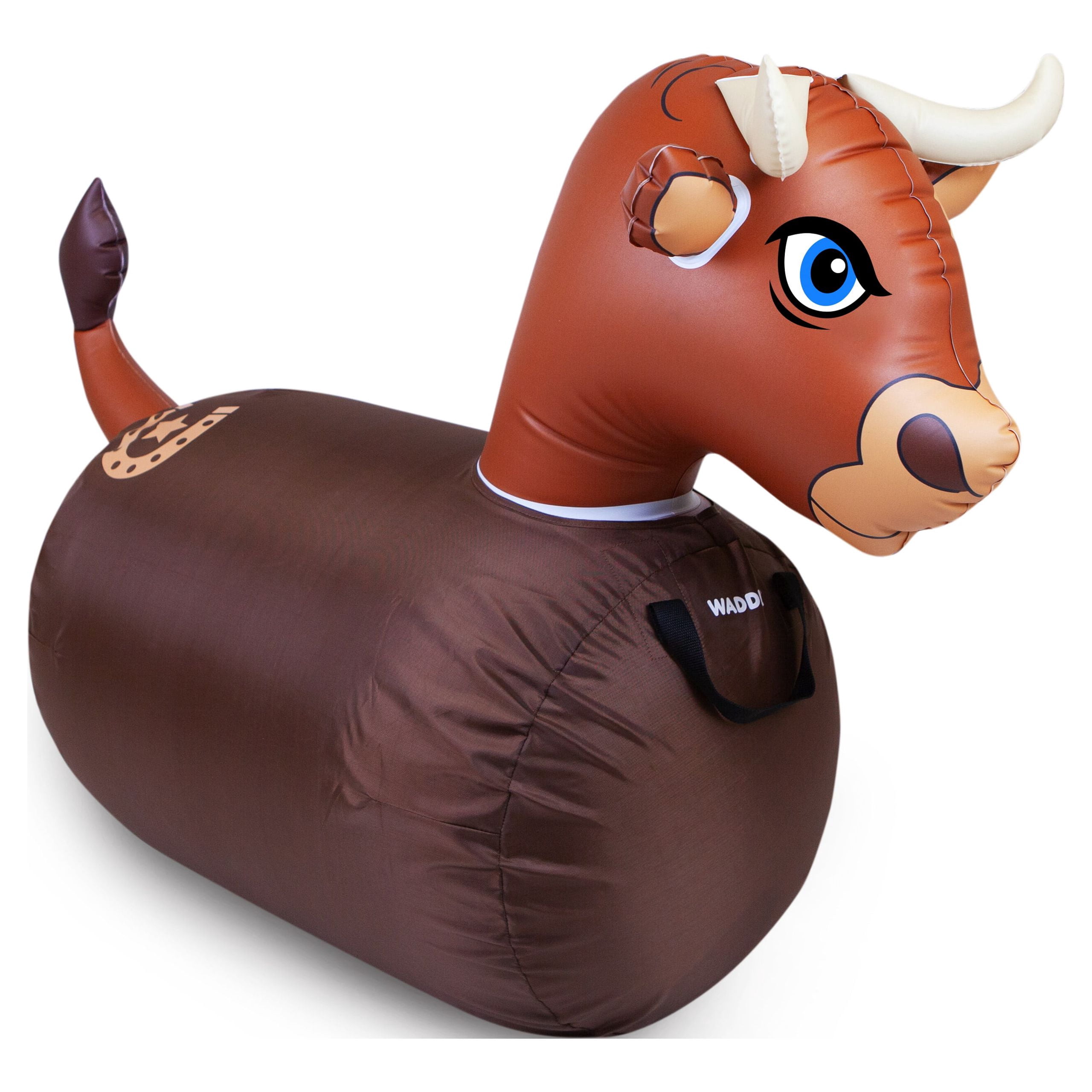 Waddle Large Brown Bull Hip Hopper Inflatable Hopping Animal Bouncer , 250lbs , Ages 5+
