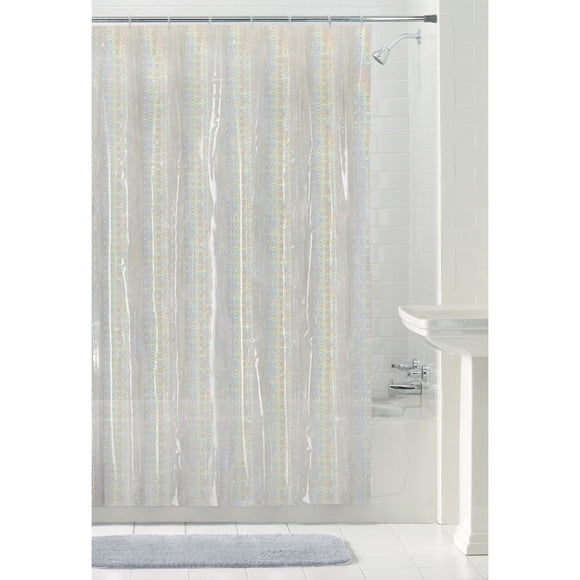 Mainstays Textured Luminous Waterproof PEVA Shower Curtain or Liner, 70" x 72", Clear