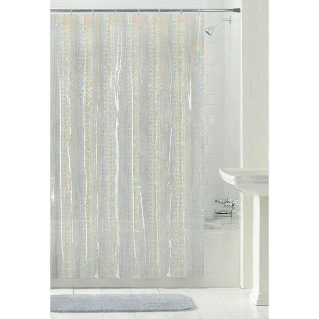 Mainstays Textured Luminous Waterproof PEVA Shower Curtain or Liner, 70" x 72", Clear