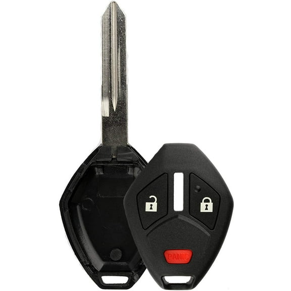 KeylessOption Keyless Entry Remote Uncut Blank Car Key Blade Fob Case Shell Button Pad Outer Cover Repair for 07-15 Mitsubishi Vehicles