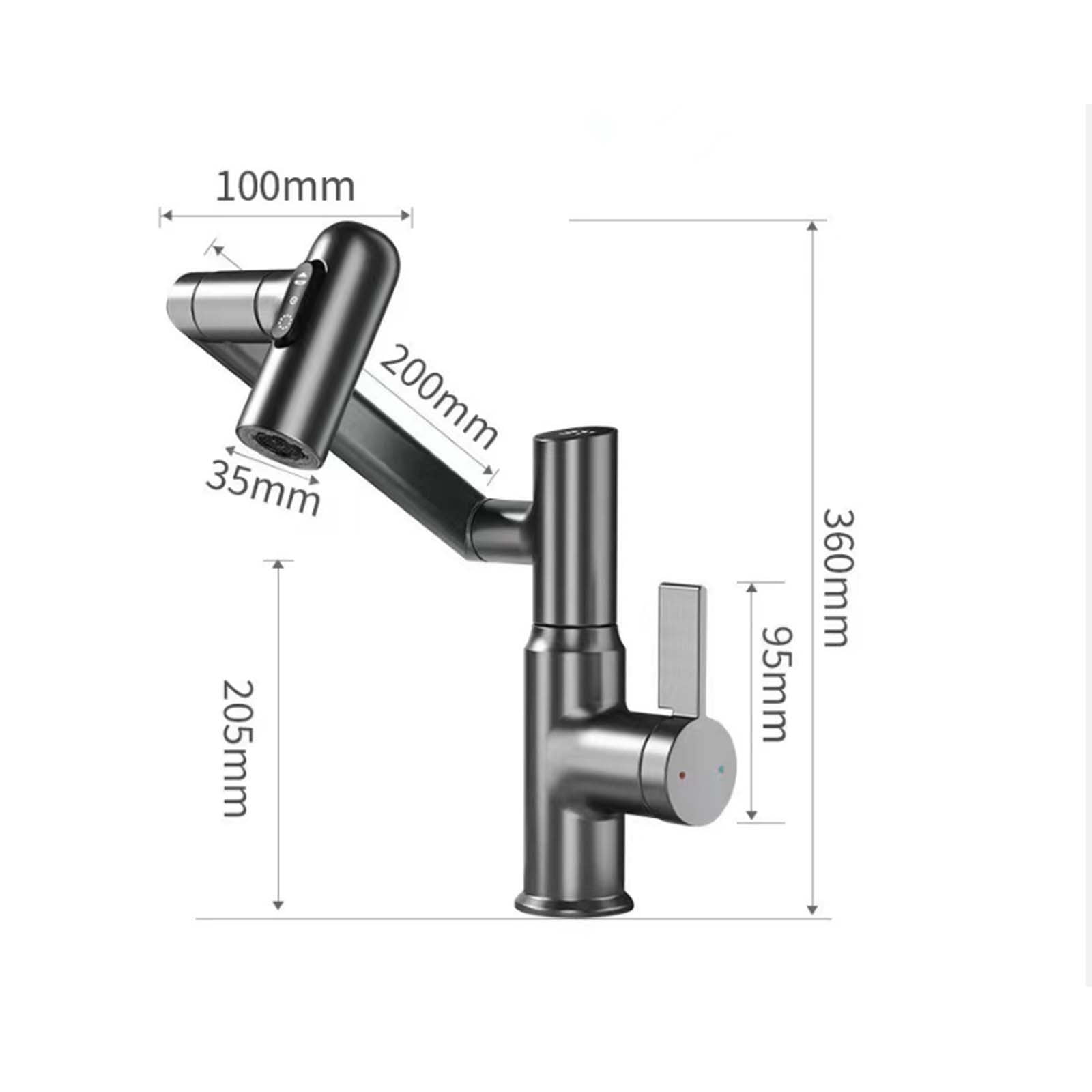 Vadktai Smart Temperature Bathroom Faucet, Temperature Display, 3 Water Outlet Modes, Single Handle Bathroom Faucet, Bathroom Sink Faucet, Kitchen Faucet taps