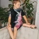thumbnail image 4 of Balery Pink White Ocean Waves Conjunto de Pijama Infantil de Manga Corta con Estampado – Ropa de Dormir de Algodón Suave-Medium, 4 of 6