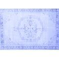 thumbnail image 1 of Ahgly Company Machine Washable Indoor Rectangle Persian Blue Traditional Area Rugs, 5' x 8', 1 of 4