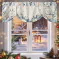 thumbnail image 6 of Christmas Owl Tie Up Valances Curtain, Blue Eucalyptus Leaves Floral Winter Linen Adjustable Rod Pocket Short Window Treatment Tie Up Curtains Valances for Kitchen Living Room Bathroom 42x18 Inches, 6 of 9