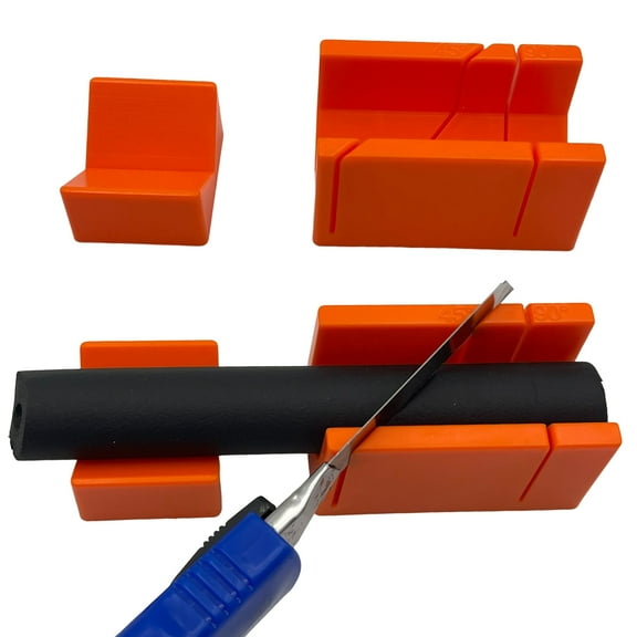 Opvise Portable Miter Box - 45 & 90 Degree Precision Angle Cuts, Durable Impact-Resistant Plastic Design for Woodworking, Molding, and Trim Projects