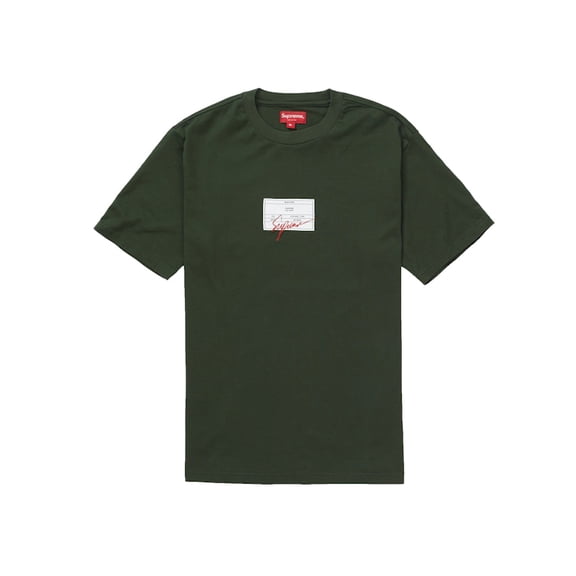 Supreme Men's Signature Label S/S Top Olive, from StockX