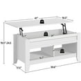 thumbnail image 3 of Yaheetech 41" Wooden Lift Top Coffee Table with Hidden Compartment & Cubic Open Shelves, White, 3 of 7