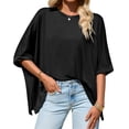 thumbnail image 2 of Summer Short Sleeve Oversize Solid Color T Shirt Women Loose Tops, 2 of 6