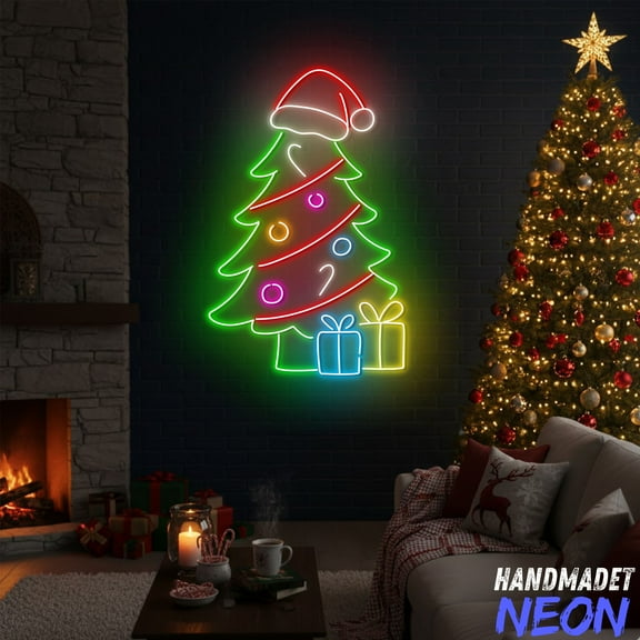 Handmadetneonsign Christmas Tree Neon Sign, Christmas Neon Sign, Christmas Home Decor