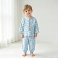 thumbnail image 5 of eczipvz Pajama Sets for Girls Unisex Kids Snug-Fit Cotton Holiday Pajama Set Soft Cute Sky Blue,2-3 Years, 5 of 5