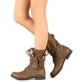 thumbnail image 6 of Qupid BD65 Women Leatherette Tribal Foldable Military Lace Up Boot, 6 of 6