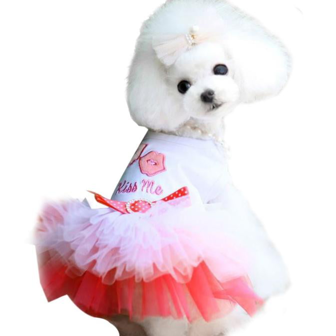 Pet Puppy Dog Cat Lace Skirt Princess Tutu Wedding Dress Summer Apparel GIFT 50 