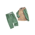 thumbnail image 2 of Qiylii Baby Boy’s Clothes Set Long Sleeve O neck Stripe Tops + Long Pants, 2 of 6