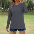 thumbnail image 2 of V Cuello 3/4 Manga Tops para Mujeres Camisetas de Entrenamiento con Protección Solar Transpirable Primavera Verano Camisetas Túnica Blusas, 2 of 9