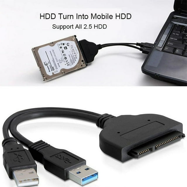 Hard Disk Drive SATA 7+15 Pin 22 to USB 2.0 Adapter Cable for 2.5 HDD Laptop