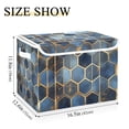 thumbnail image 5 of Yayeee Collapsible Storage Bin with Lid Fabric Closet Decorative Basket with Handles, Elegant Hexagon Pattern, 5 of 7