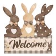 thumbnail image 2 of HOARBOEG 2025 Easter Bunny Wooden Door Hanger Spring Decoration Floral Pattern Front Door Sign For Home Party Festive Holiday Decor, 2 of 5
