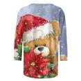 thumbnail image 5 of Bcresic Womens 3/4 Sleeve Tops for Christmas Cute Bear Graphic Tshirt Merry Christmas Shirt Funny Xmas 3D Printed Tunic Top Casual Crewneck Pullover Blouse Holiday Basic Tee Outfits,#01_Blue,Large, 5 of 5