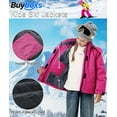 thumbnail image 3 of Lavenicole Kids Girls Winter Ski Jacket Fleece Lined Windproof Waterproof Jackets Removable Hood, 3 of 7