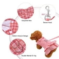 thumbnail image 3 of Pet Dog Cat Dresses with Leash, Small Animal Walking Dresses Clothes with Leash, Dog Plaid Pink Dress with Leash Dog Cat Puppy Rabbit Pet Harness and Leash for Small Medium Large Dog (S), 3 of 7