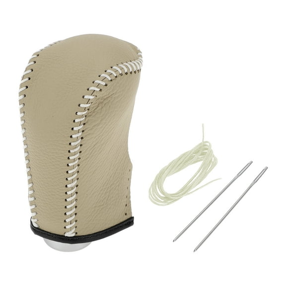 Unique Bargains Gear Shift Knob Cover for Nissan Altima 2008-2012 Anti-Slip Pebbled Beige Stick Shifting Handle Protector Faux Leather 1 Pc