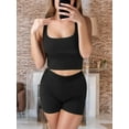 thumbnail image 4 of Weardear Workout Sets for Women Two Piece Casual Yoga Outfits Ribbed Crop Tank Top High Waist Leggings Active Wear, 4 of 6