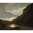 thumbnail image 2 of Joseph Wright of Derby 14x12 Gold Ornate Wood Frame and Double Matted Museum Art Print Titled - Matlock Tor by Moonlight, 2 of 4