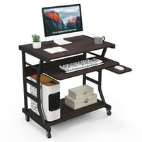 Giantex Mobile Computer Desk, Study Writing Desk w/Pull-out Keyboard Tray, Perfect for Home & Office