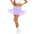 thumbnail image 2 of Falda de tenis Stelle para mujer, cintura alta, con volantes y pantalones cortos, color lila, 2 of 7