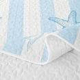 thumbnail image 5 of Erosebridal Girls Blue Ribbon Bow Twin Quilt Set,Ocean Seashell Starfish Twin Coverlet Set for Teens Women, 5 of 7
