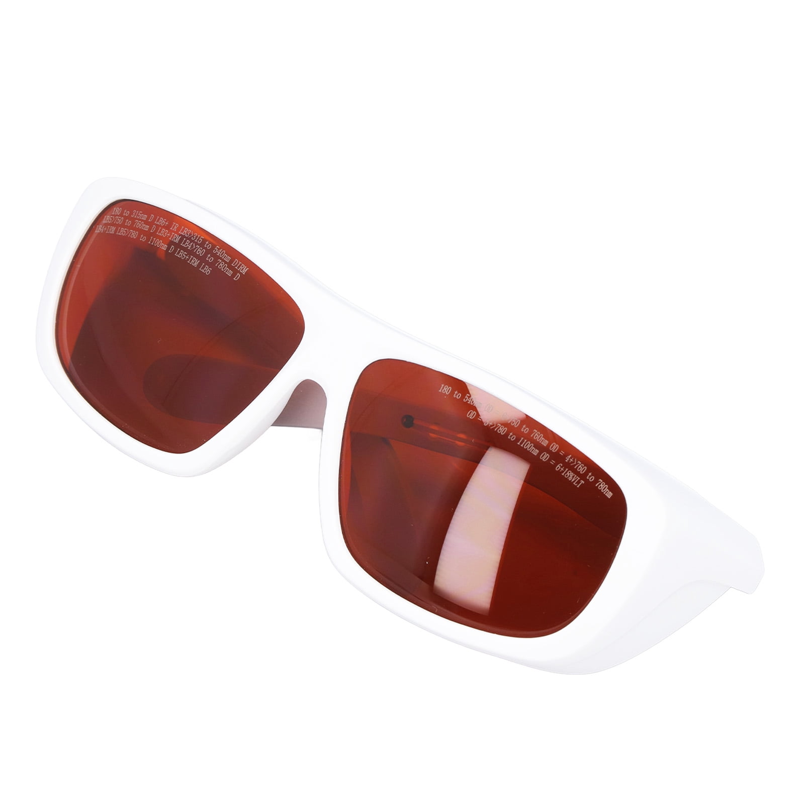 Yajisi Laser Eye Safety Glasses 180-540nm 750-1100nm Fast Light Response PC Goggles Adult White 1 Count