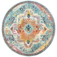 thumbnail image 2 of SAFAVIEH Crystal Debra Southwestern Area Rug, Teal/Orange, 5' x 5' Round, 2 of 10