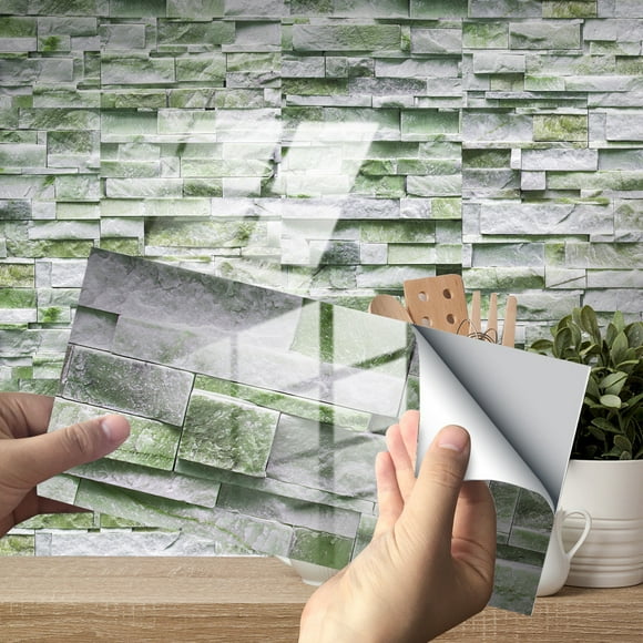 Dvkptbk Wall Decal Imitation Wall Tiles Crystal Film Tile Sticker Adhesive Floor Sticker Hot Home Decor on Clearance