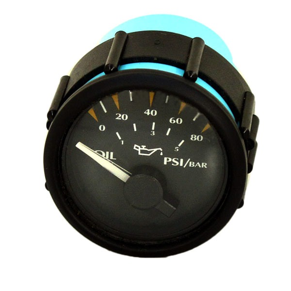 Faria Boat Oil Pressure Gauge GP7059A Maxum 2 Inch Black 80 PSI