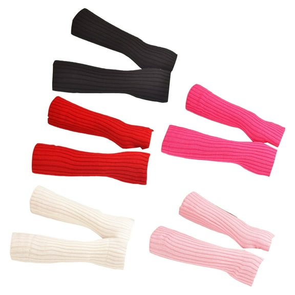 1 Pair Finger Gloves Soft Breathable Fashion Comfortable Multicolor Keep Warmth Knitting Cloth Thumb Holes Women Gloves for Outdoor,Rose Red