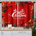 thumbnail image 2 of Christmas Kitchen Curtains Red Window Curtains Over Sink Set of 2, Gift Box Short Tier Curtain for Kitchen, Winter Happy New Year Kitchen Decor 26" x 36", 2 of 6