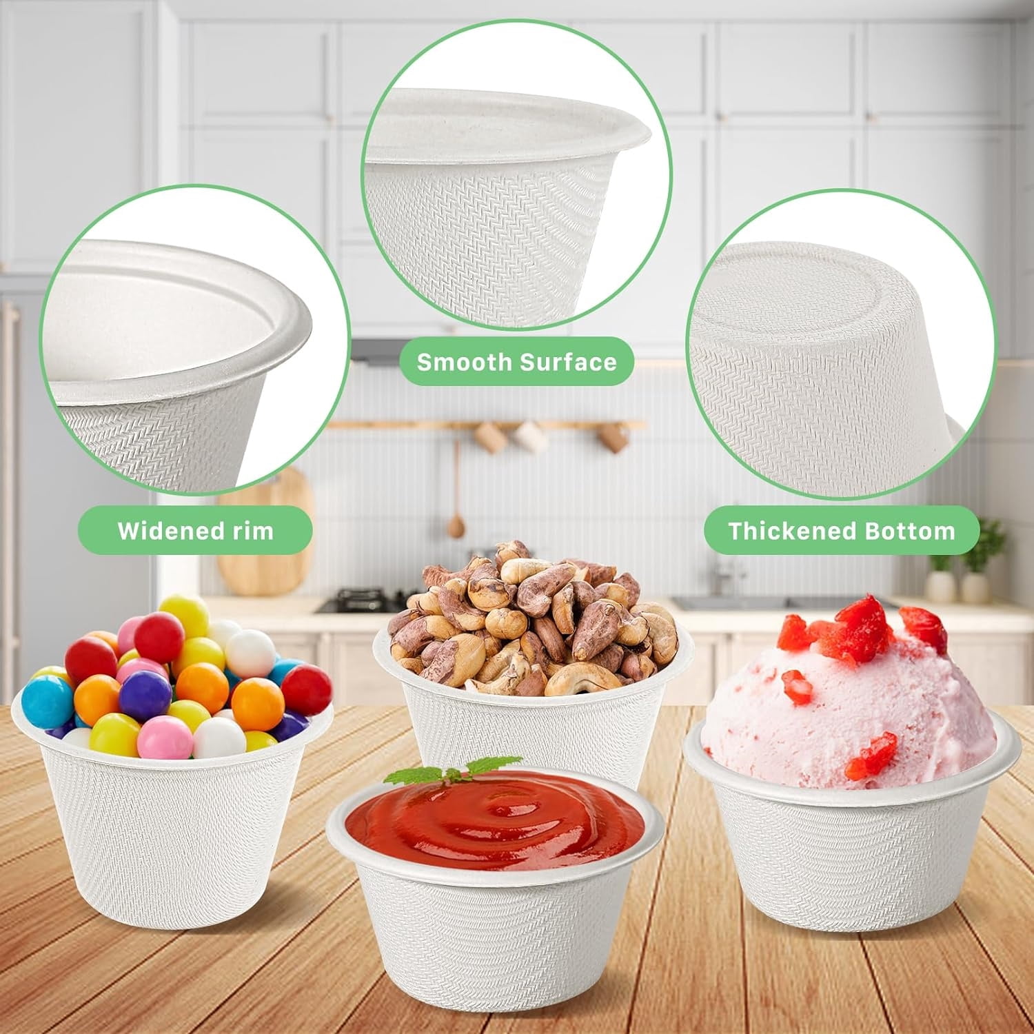 Bexikou 120 Pack 2 OZ Disposable Souffle Cups,Paper Portion Cups, Food Sample  Cups,Disposable Testing Cup Bowls for Dips, Jams, Honey, Sauces, Nuts -  Walmart.com