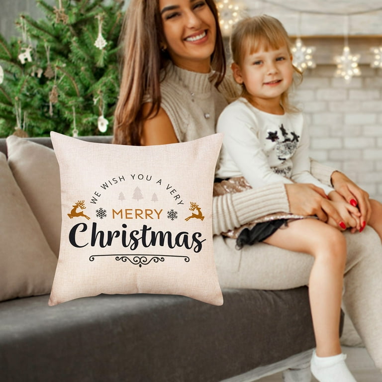 Neutral christmas pillow online covers