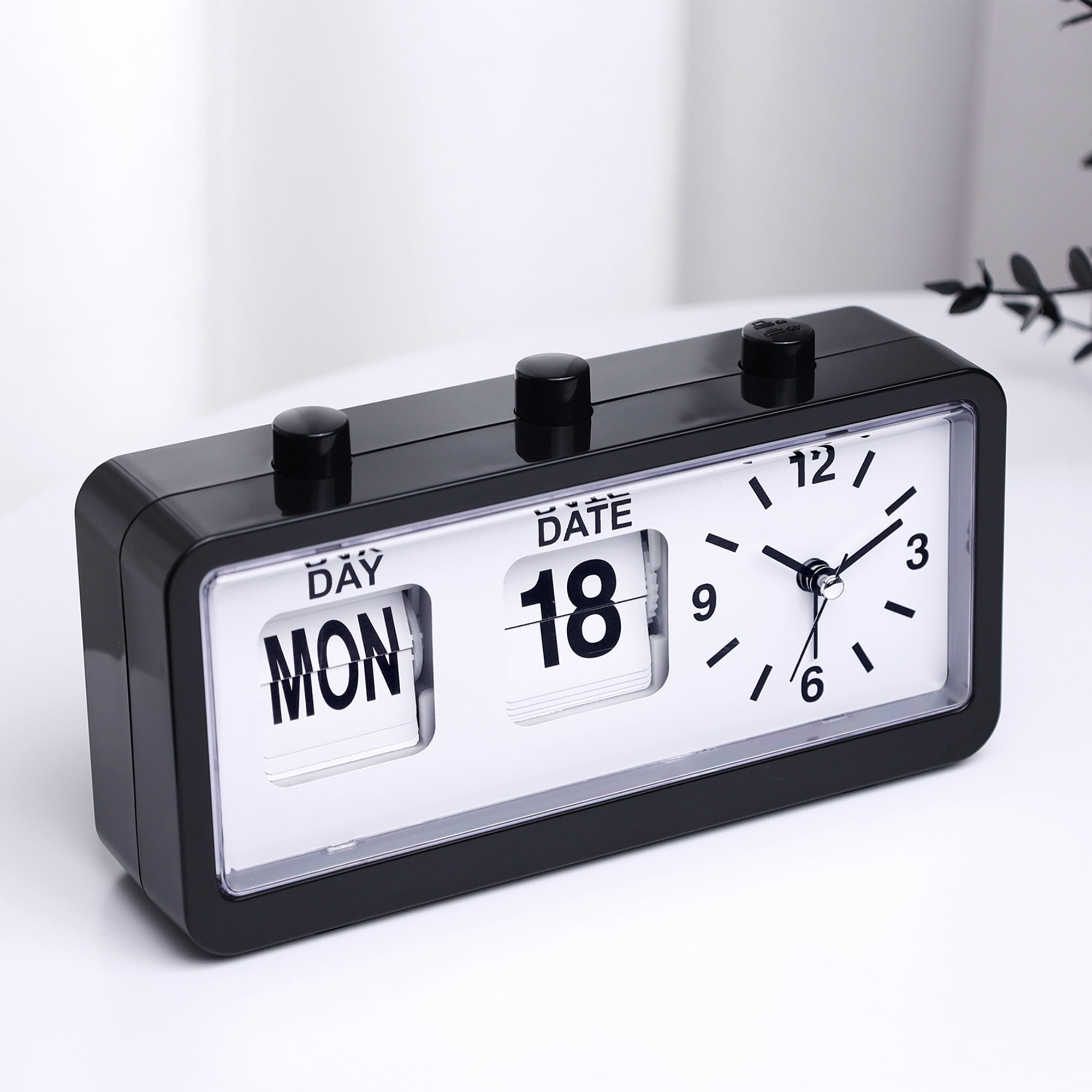 Unique Bargains Silent Non Tick Clock Black 7.8"L x 1.9"W x 3.7"H