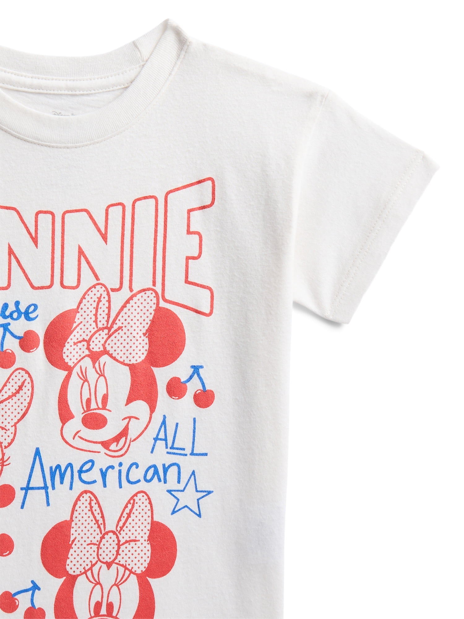 Minnie Mouse Toddler Graphic Patriotic Americana Americana Crewneck Tee with Short Sleeves, Sizes 12M-5T