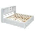 thumbnail image 6 of Harper & Bright Designs King Size Bed Frame with Storage Headboard and 8 Drawers, Solid Wood Platform Bed with Storage Shelves, White, 6 of 14