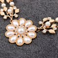 thumbnail image 5 of AYYUFE Women's Elegant Pearl Rhinestone Flower Bib Collar Necklace Choker, 5 of 8