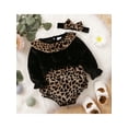 thumbnail image 3 of Qiylii Baby Girl Leopard Romper, Long Sleeve Romper with Headband, 3 of 9