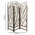 thumbnail image 5 of 3 Panel Contemporary Foldable Wood Screen with Tree Branches, Brown- Saltoro Sherpi, 5 of 5