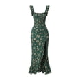thumbnail image 4 of SONXAHE Floral Print Maxi Dress For Women Ruffle Strap Smocked Bust Western Long Dress, 4 of 4
