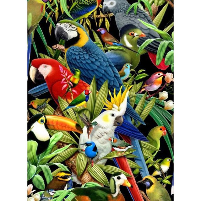 Taladro diamante pintura (DE2967) 5D DIY loros a todo Color punto de cruz bordado 45x60cm Hugtrwg Para estrenar