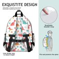 thumbnail image 5 of Colorful Dinosaur Pattern with Stars and Shapes Cute School Backpack Bag for School with Padded Back and Adjustable Shoulder Straps 15.25"x11.5"x5.25", 5 of 5